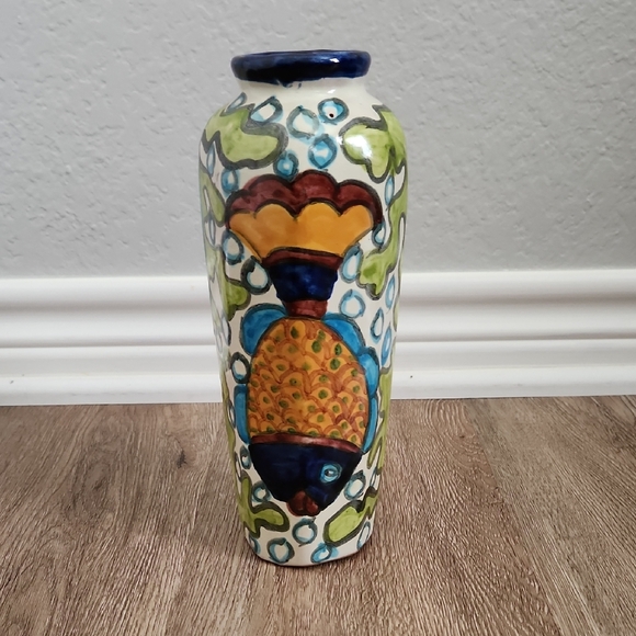 Talavera Pottery Fish Vase - Picture 1 of 7